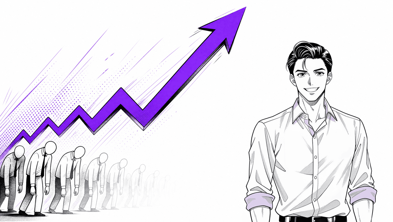 David from the Sageo team beside a steeply rising results chart