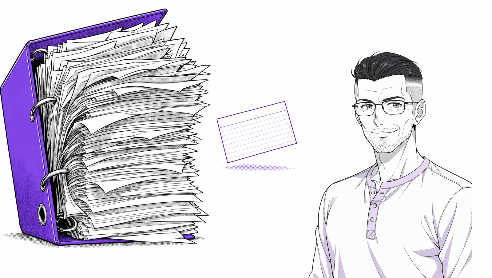 Lukas from the Sageo team beside a long list of competencies and a short one