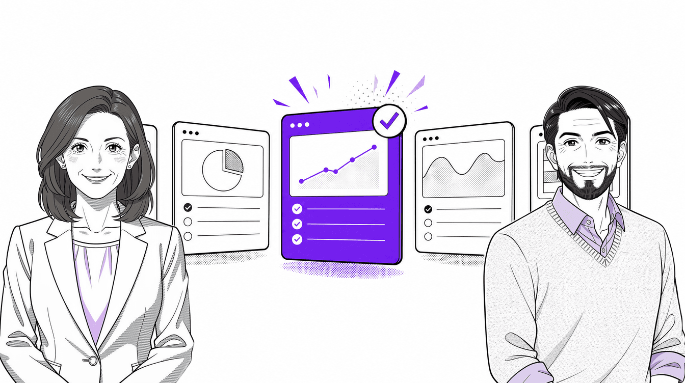Two people leaders comparing performance management platforms