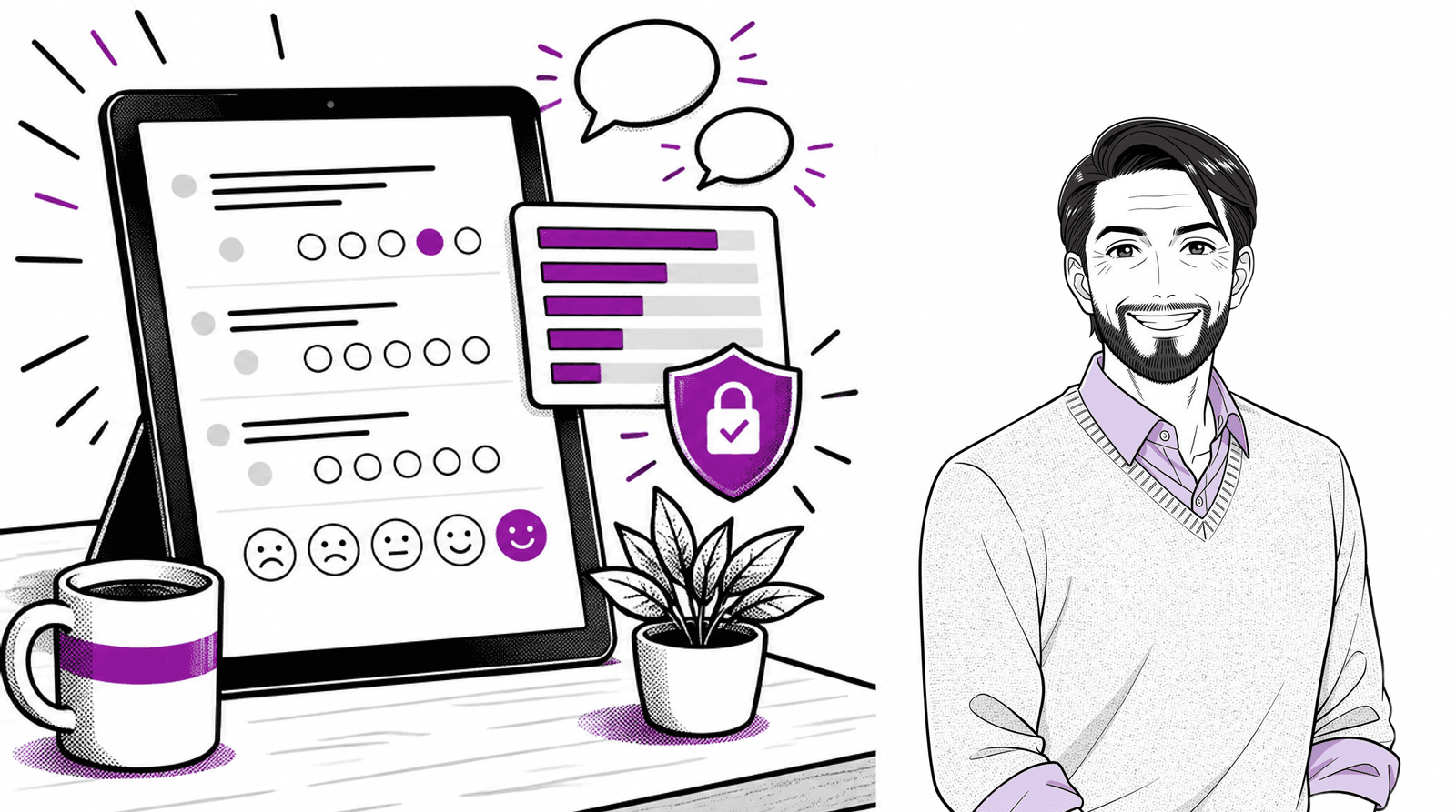 A people leader comparing employee survey and listening software options